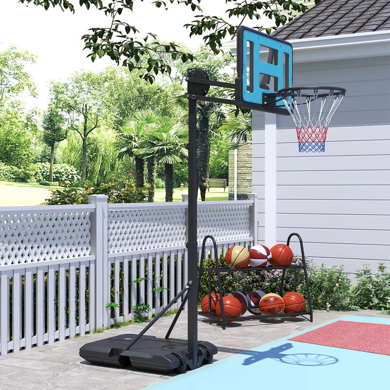 Tabela de basquetebol 71x45x146-236 cm preto SPORTNOW