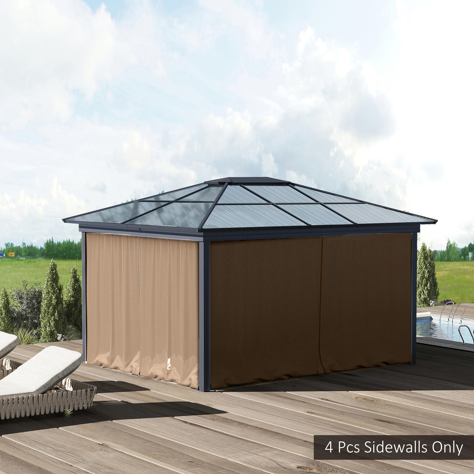 Paredes laterais para tenda 302x205 cm marrom Outsunny 2/7