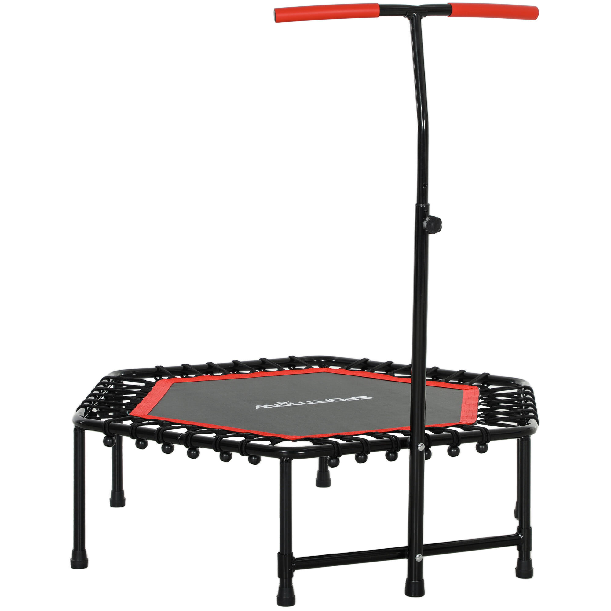 SPORTNOW Trampolim de fitness 114x114x132 cm vermelho SPORTNOW