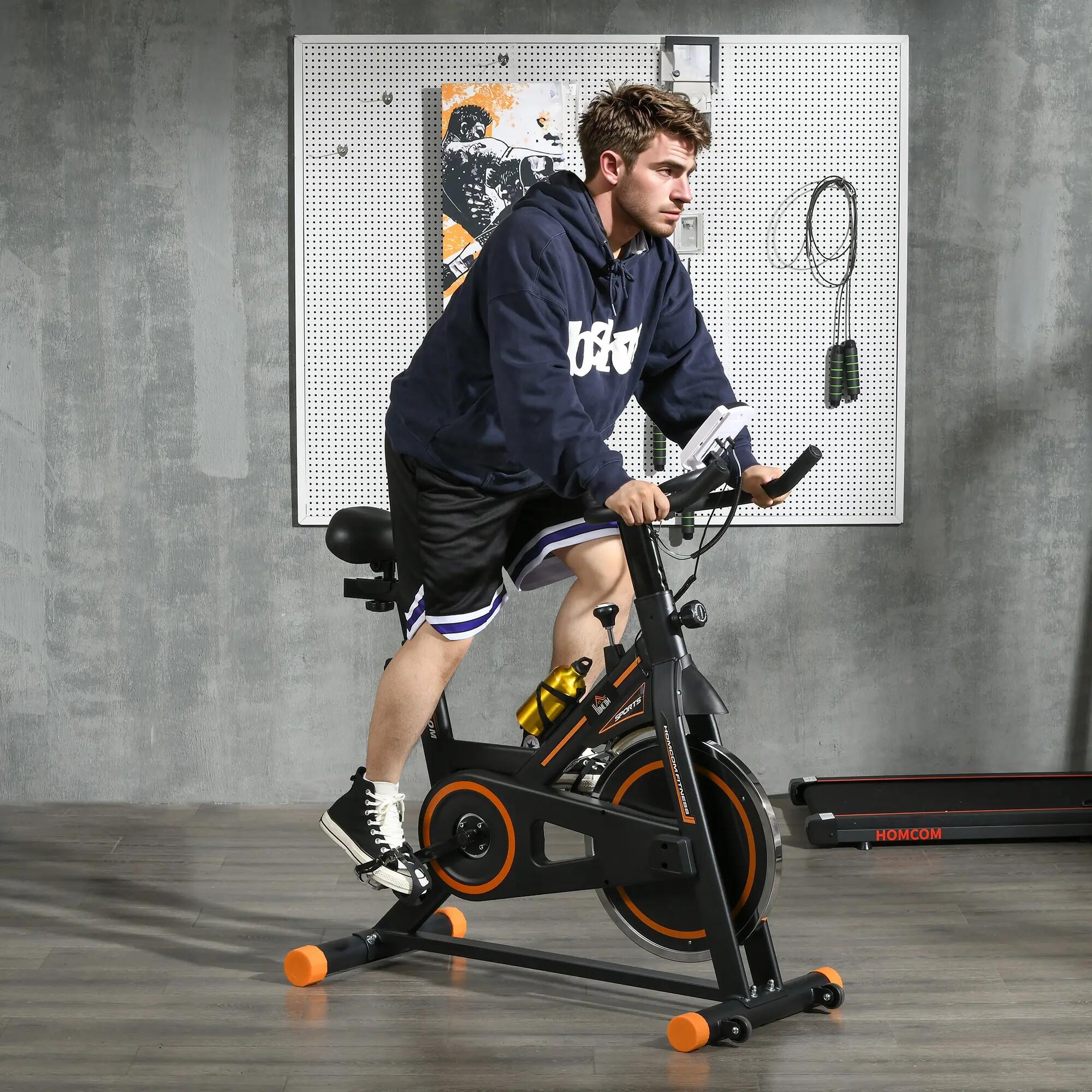 Vélo d'appartement avec volant d'inertie de 8 kg, écran LCD, moniteur de 3/9