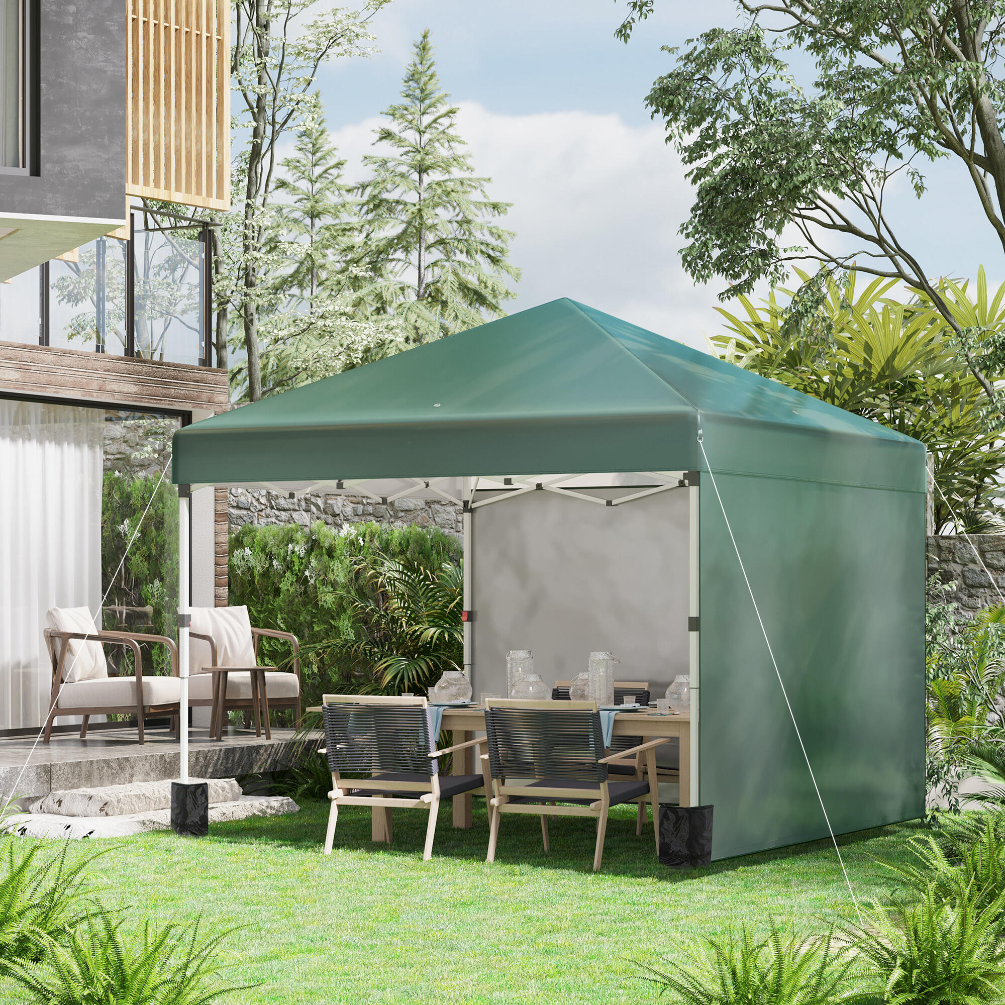 Tenda dobrável 297x297x288 cm verde Outsunny 2/7