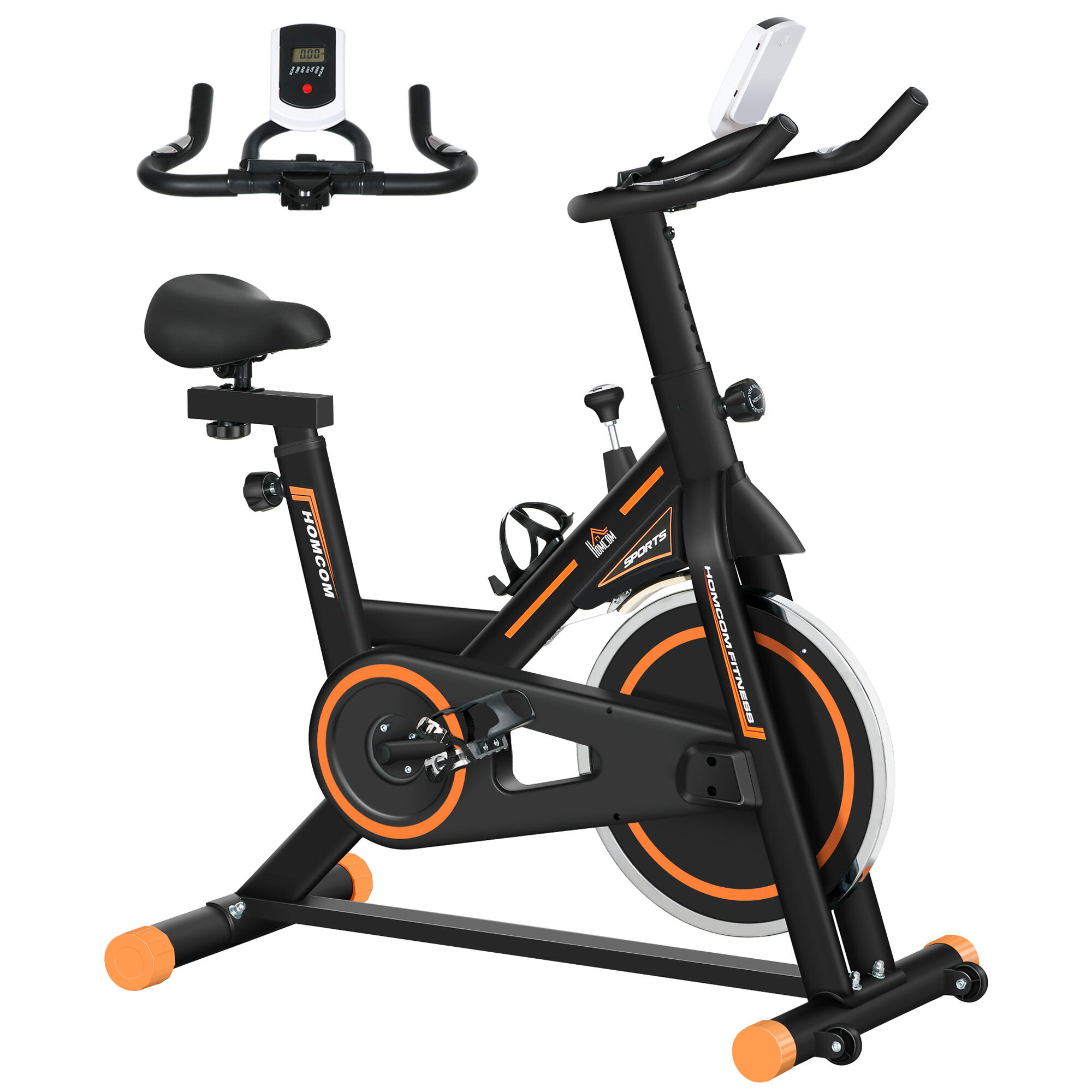 HOMCOM Bicicleta Estática HOMCOM 103x48x115 cm Negro