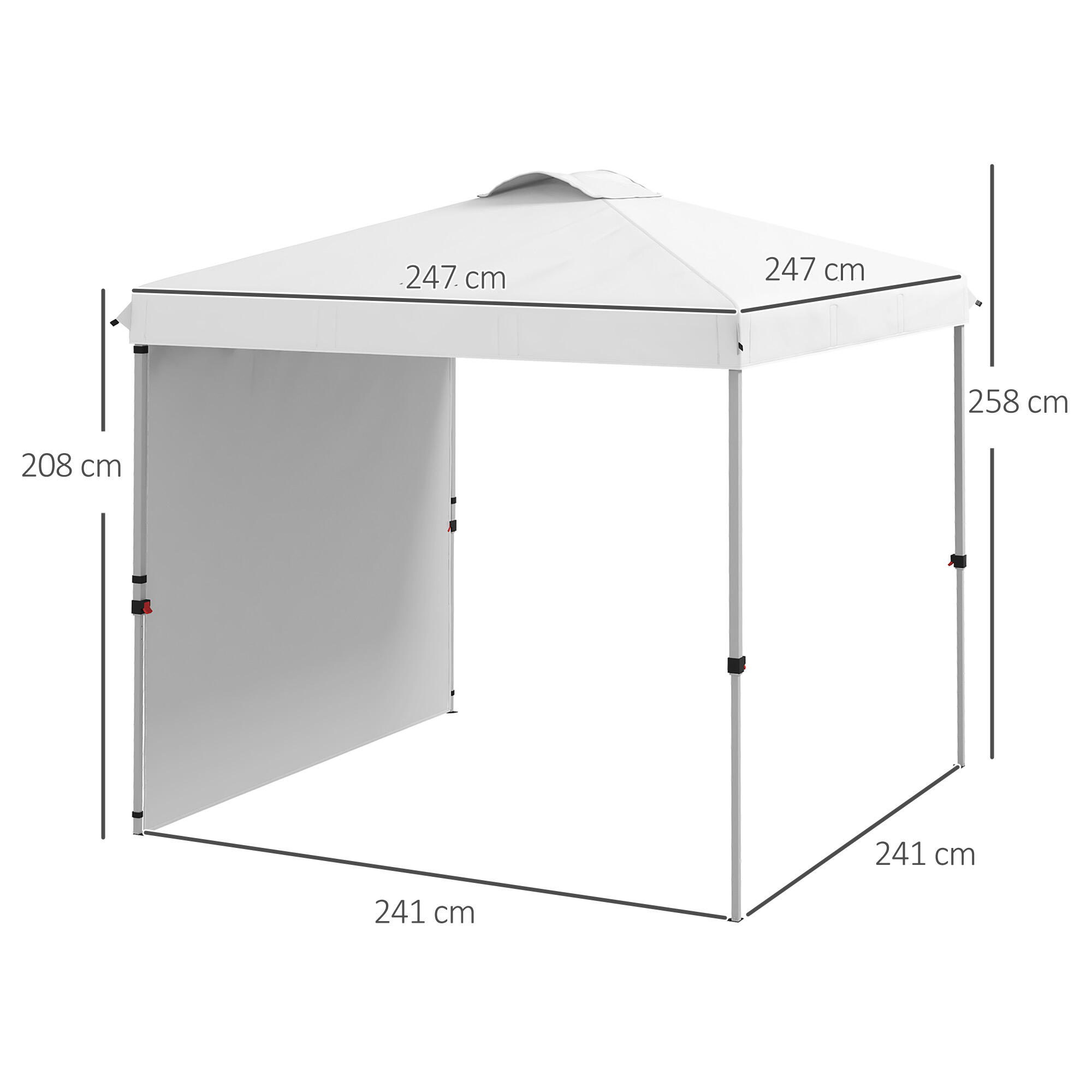 Tenda dobrável 247x247x268 cm branco Outsunny 3/7