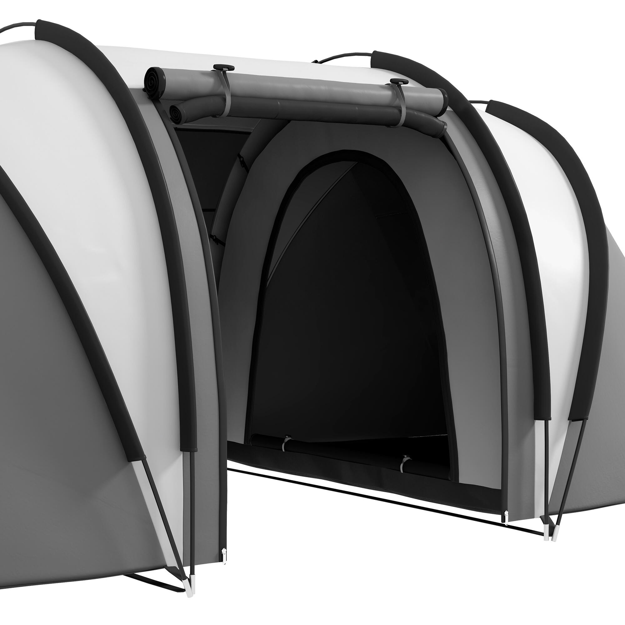 Tenda de campismo 450x220x180 cm cinzento Outsunny 4/7
