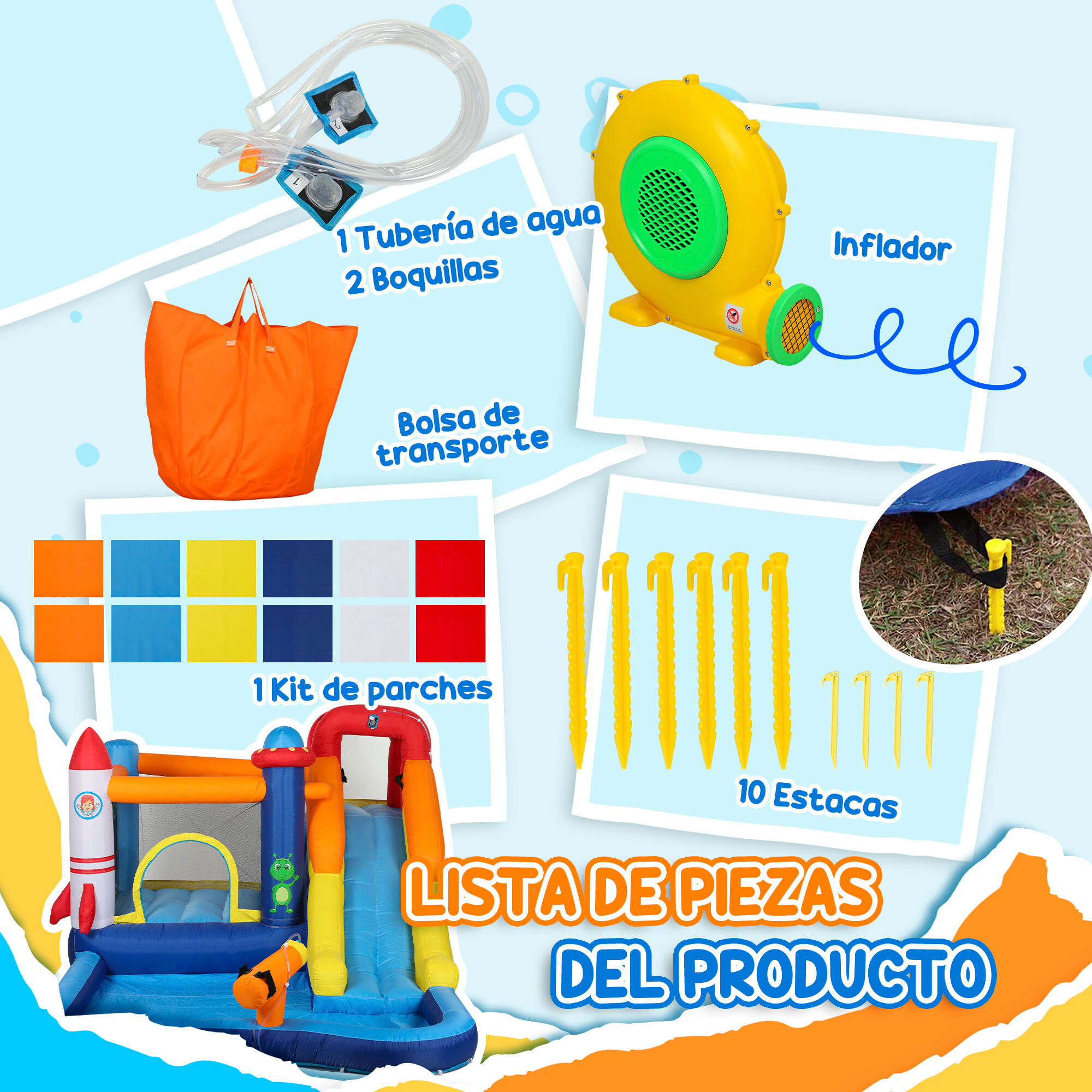 Castelo insuflável 360x250x195 cm multicor AIYAPLAY 5/7