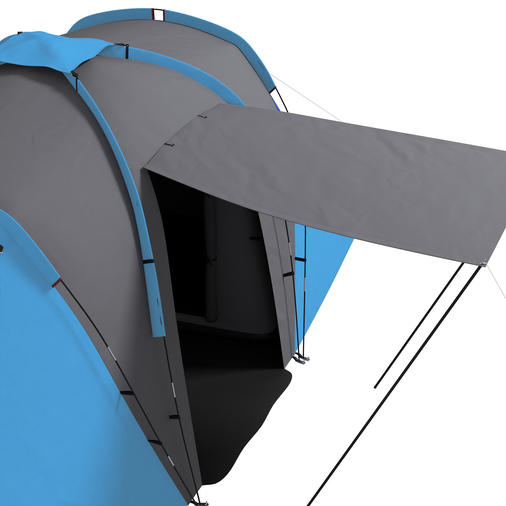 Tenda campismo 555x225x190 cm cinza e azul Outsunny 4/7