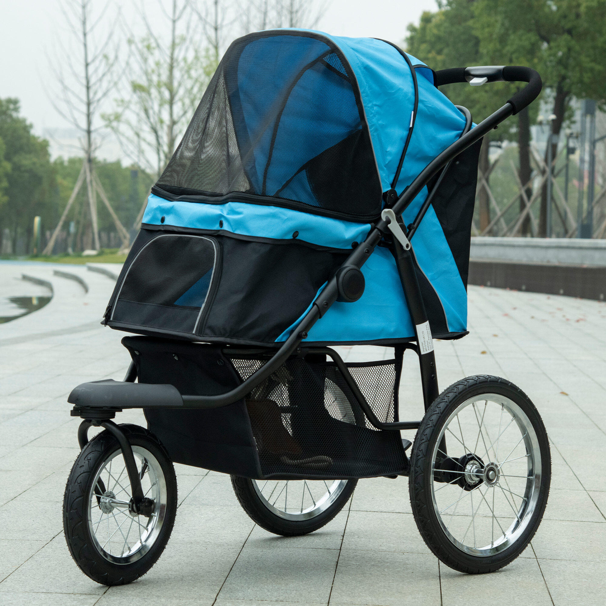 Cochecito para Perros PawHut 111x58x107 cm Azul 2/7
