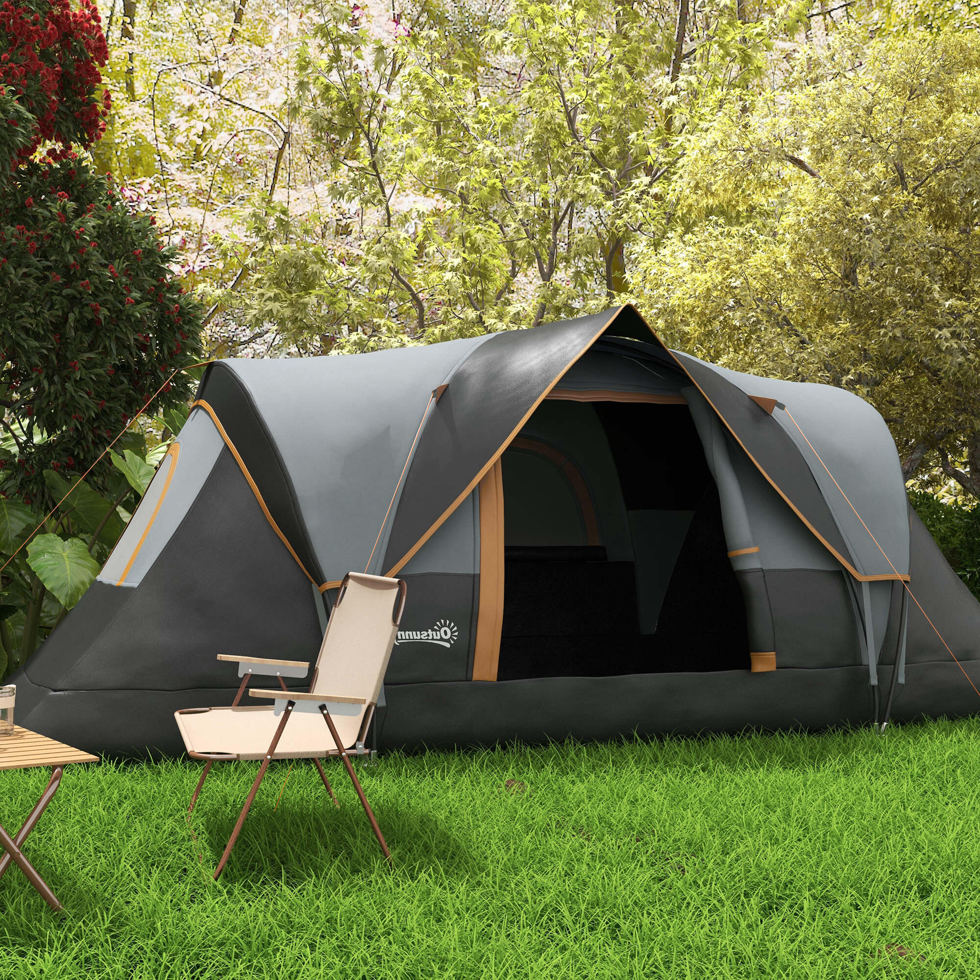 Tienda de Campaña Outsunny 455x220x180 cm Gris 2/7