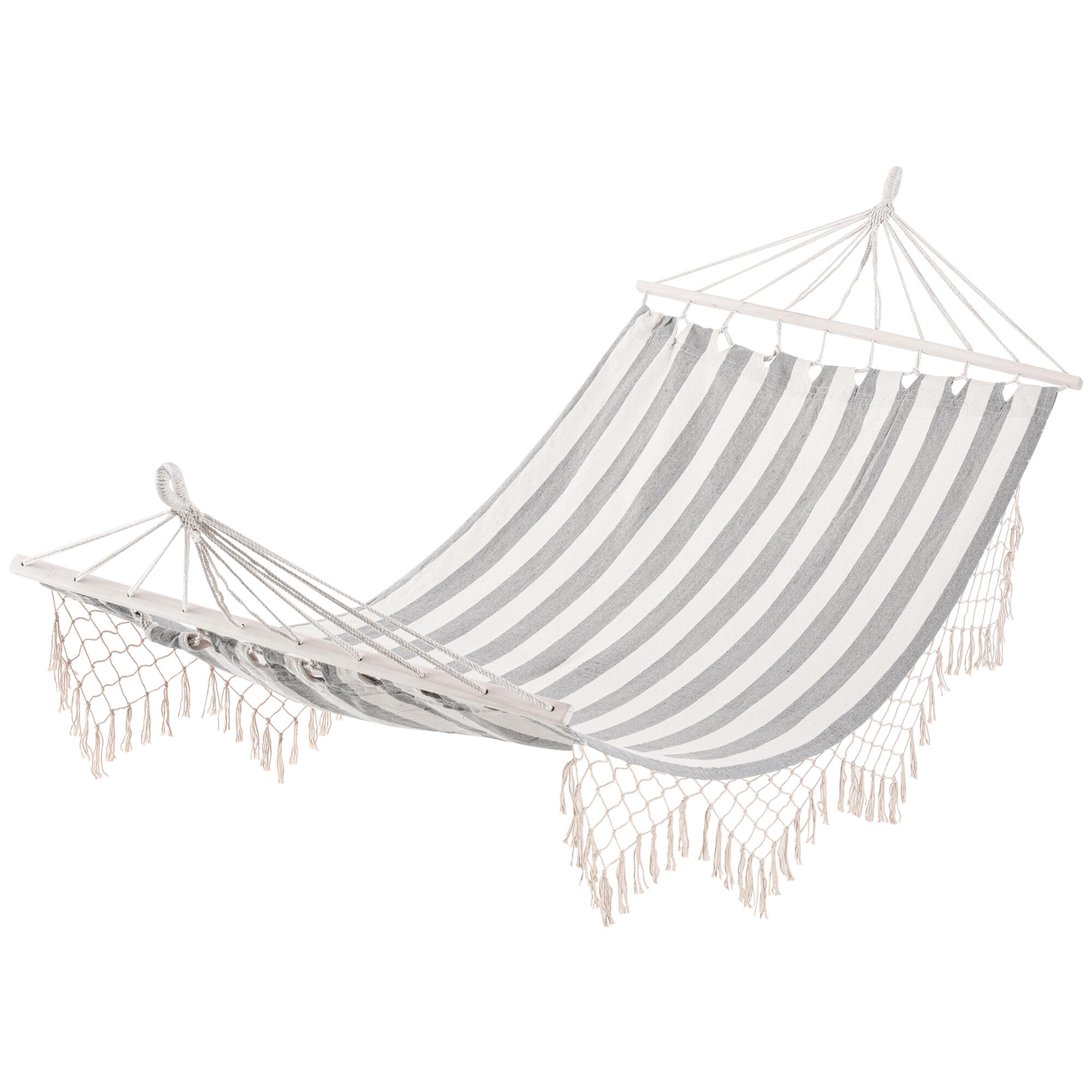 Cama rede 200x100 cm creme e cinza Outsunny
