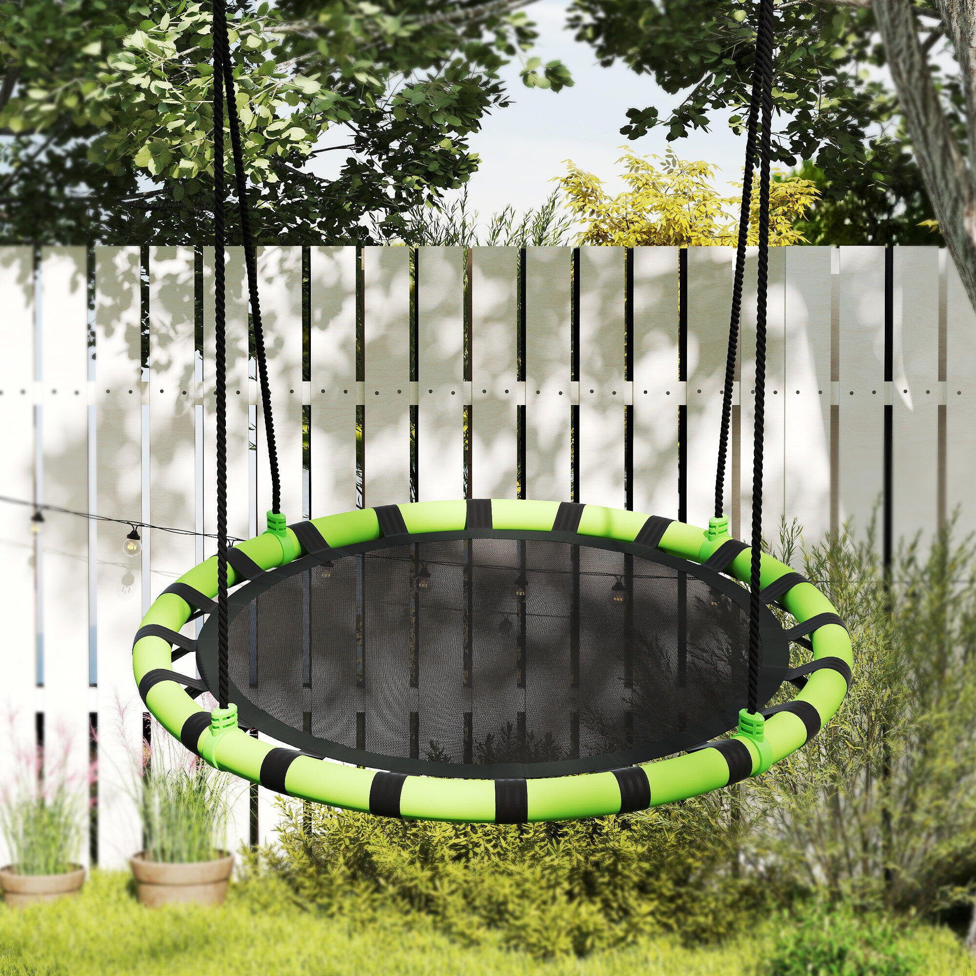 Baloiço para crianças ø100x180 cm preto e verde AIYAPLAY 5/7
