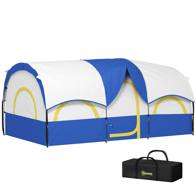 Tienda de Campaña Outsunny 435x251x195 cm Azul y Blanco