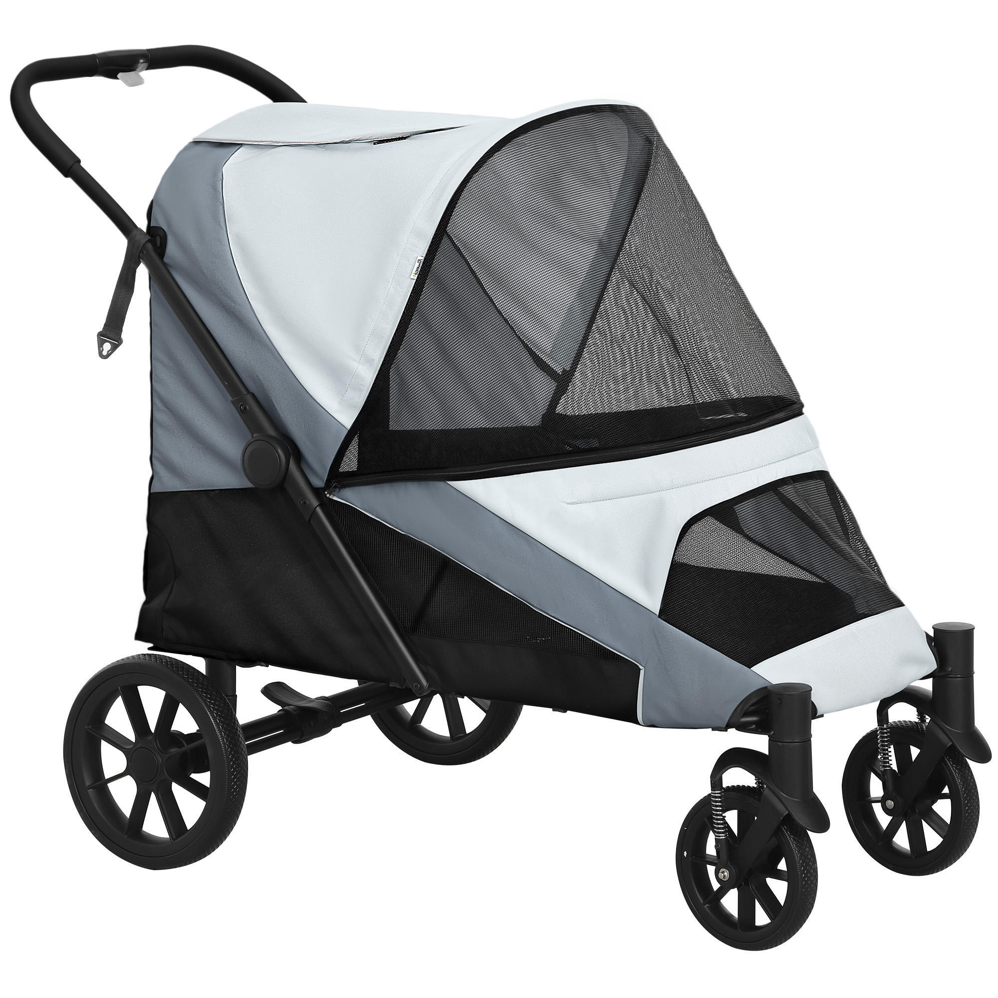 PAWHUT Carrinho de passeio para animais de estimação 124x67x100 cm cinzento PawHut