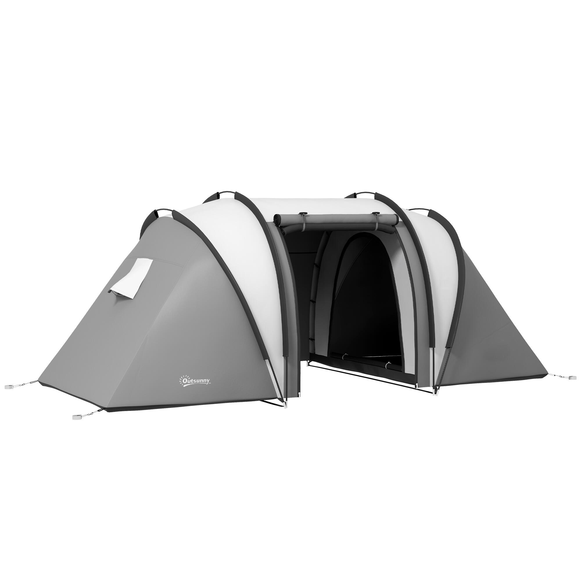 OUTSUNNY Tenda de campismo 450x220x180 cm cinzento Outsunny