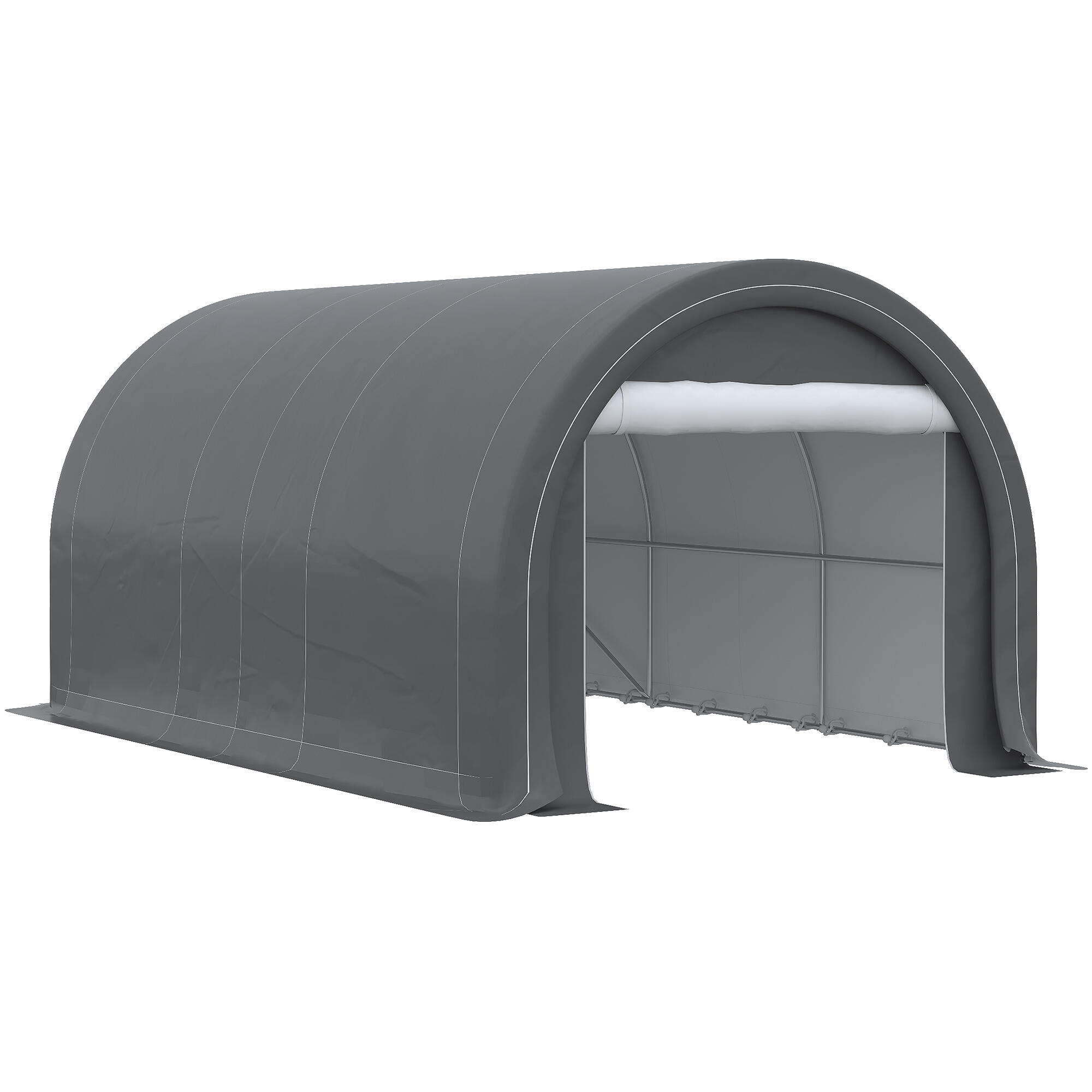OUTSUNNY Tenda Garagem 500x300x240 cm Cinzento Outsunny