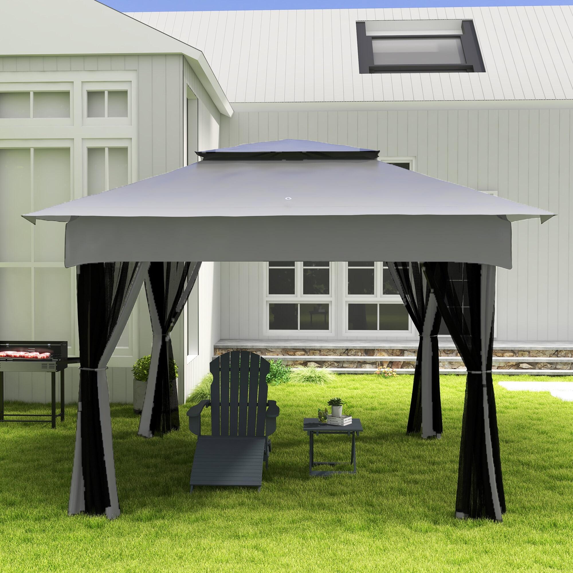 Barbecue a carvão 118x32x90 cm preto e prata Outsunny 5/7