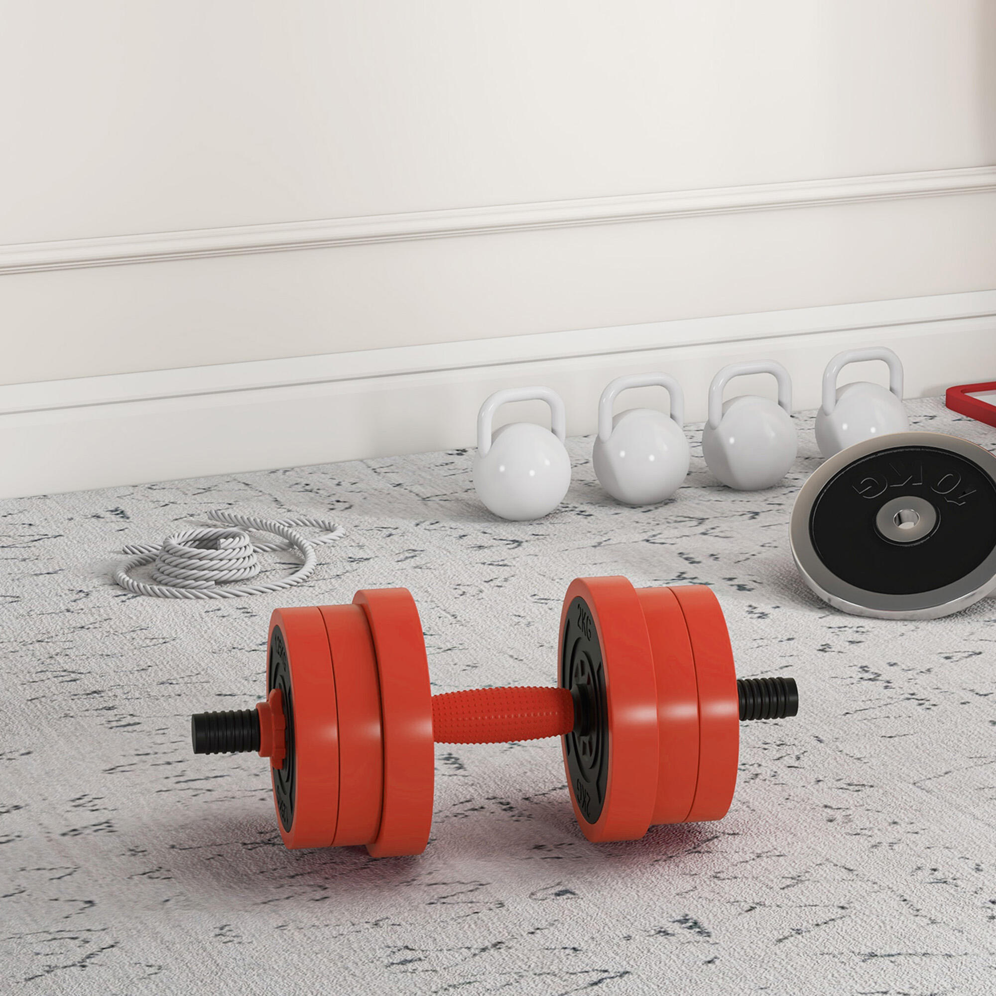Juego de Pesas SPORTNOW 20x20x95 cm Rojo 4/7