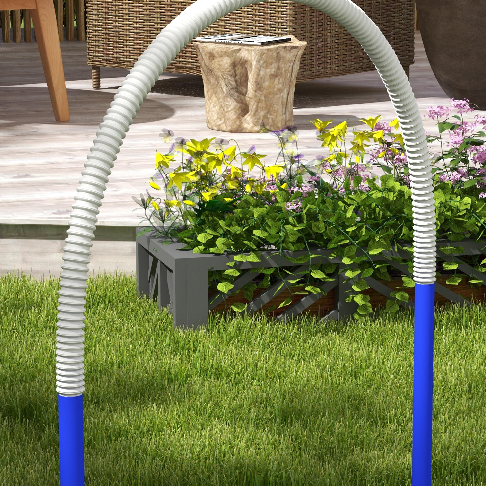 Conjunto de Entrenamiento PawHut 88x64x95 cm Azul y Blanco 4/7