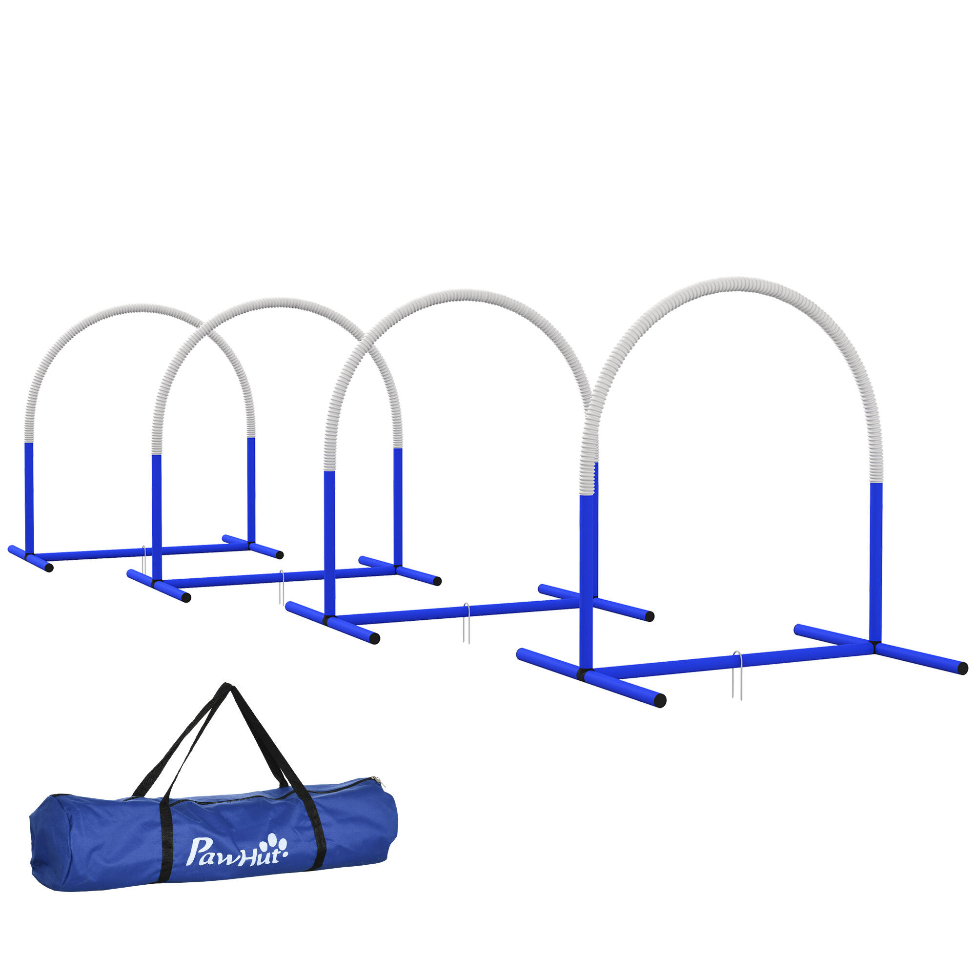 PAWHUT Conjunto de agility para cães 88x64x95 cm azul PawHut