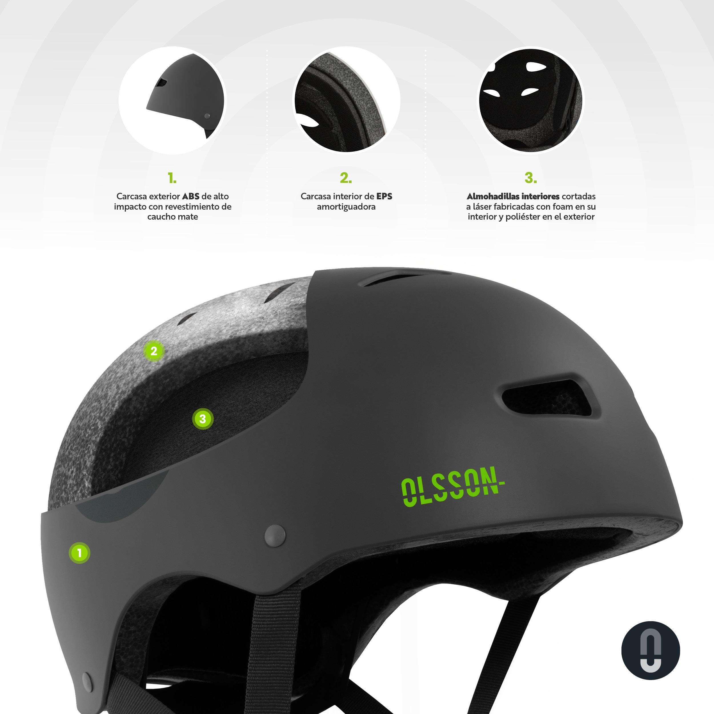 Capacete scooter OLSSON URBAN RIDER Antracite 56-58cm skate Patins bicicleta 4/7
