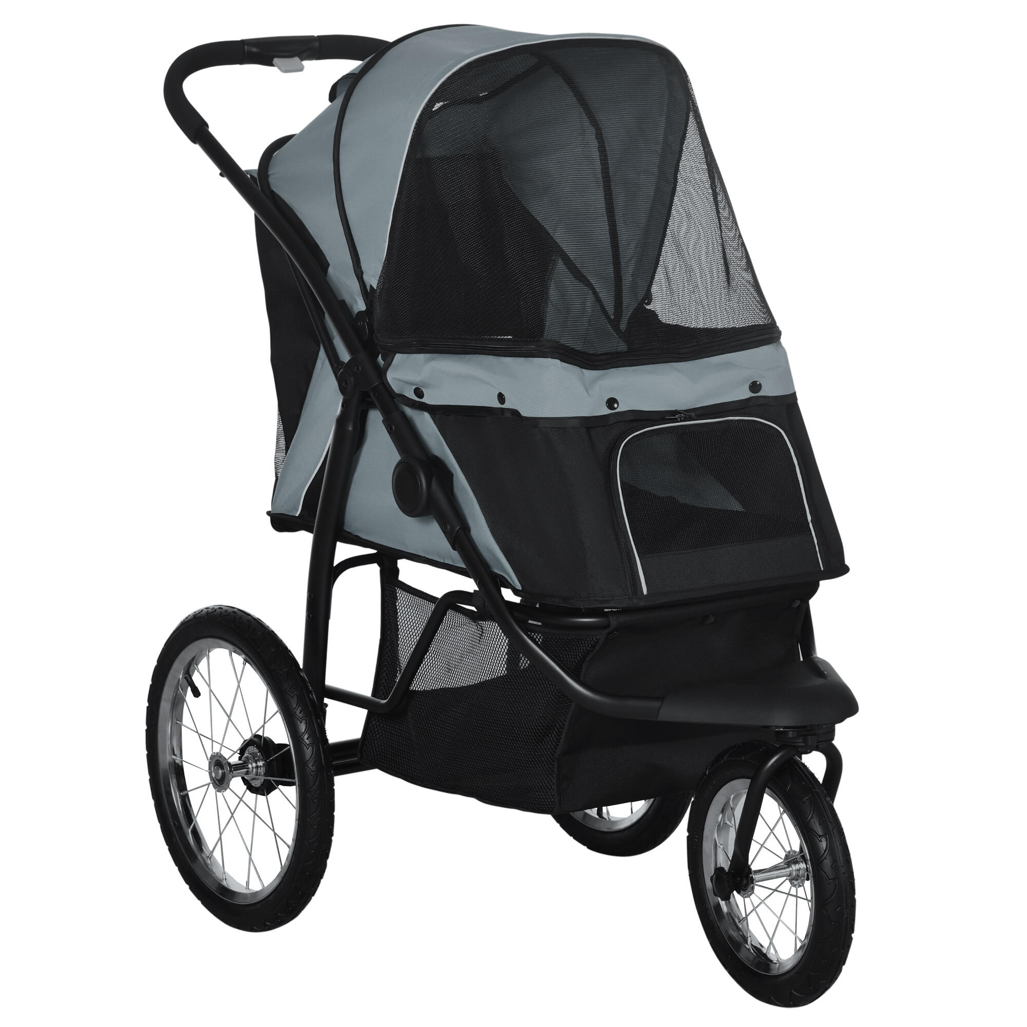 PAWHUT Carrinho de passeio para animais de estimação 111x58x107 cm cinzento PawHut