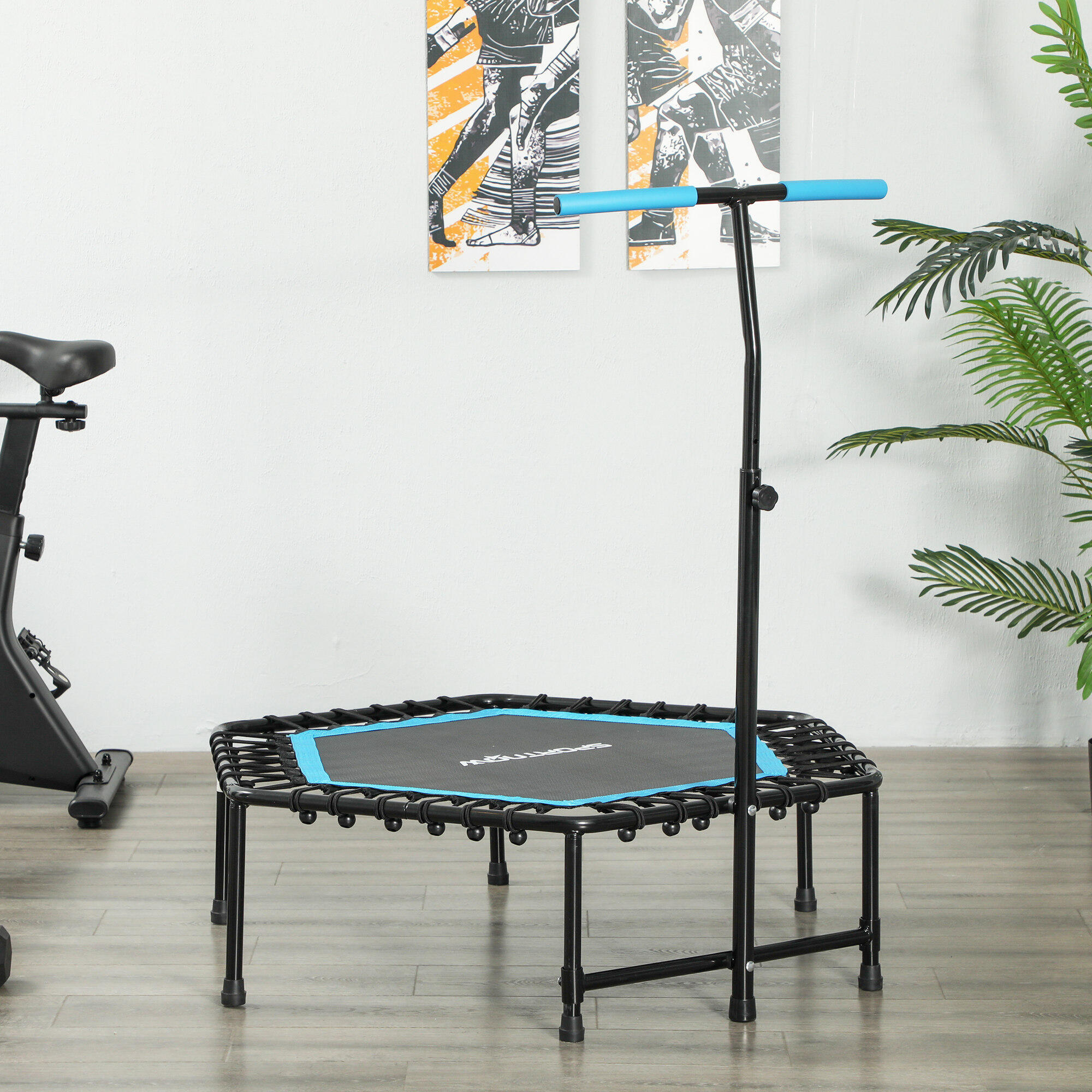 Trampolín de Fitness SPORTNOW 114x114x132 cm Azul 2/7