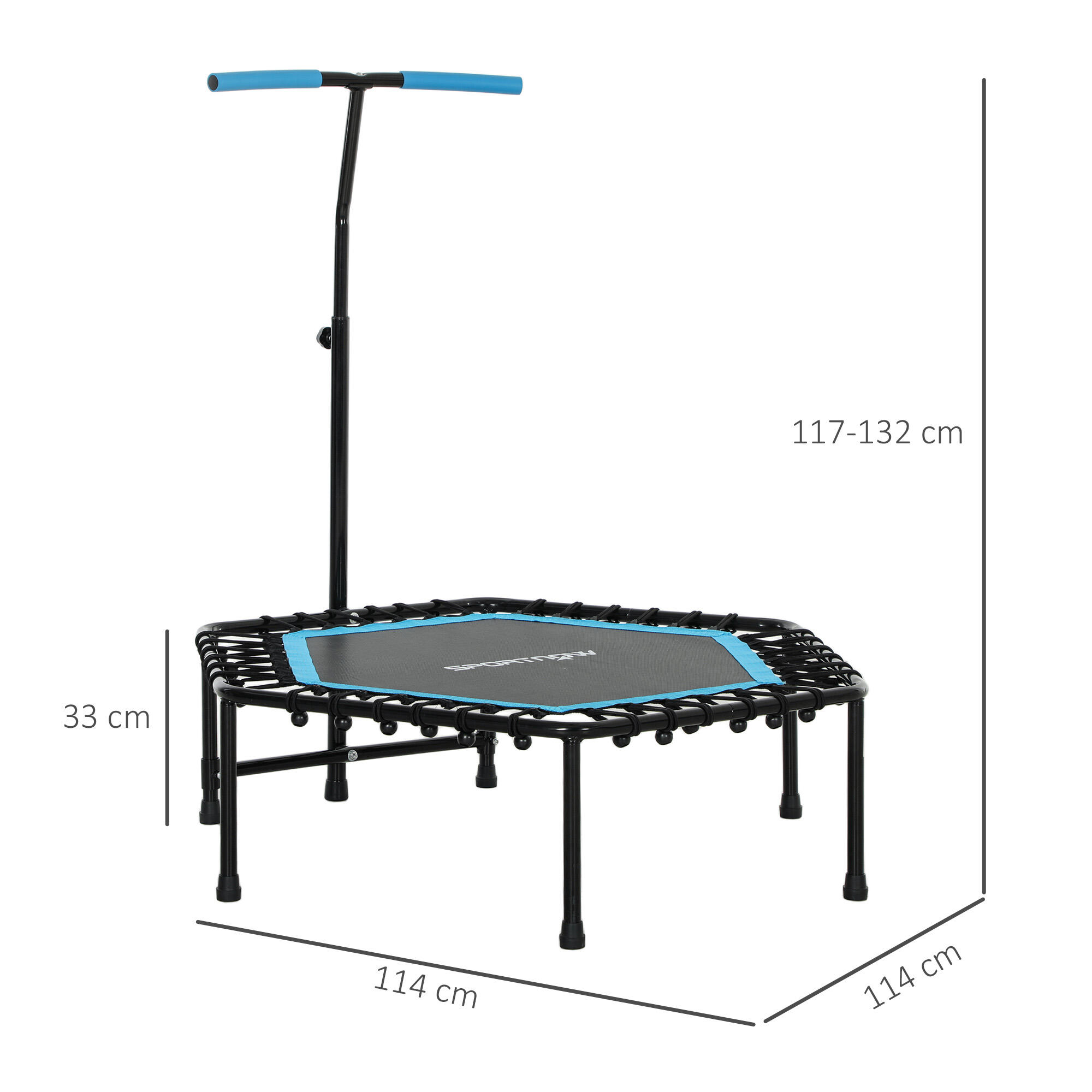 Trampolín de Fitness SPORTNOW 114x114x132 cm Azul 3/7