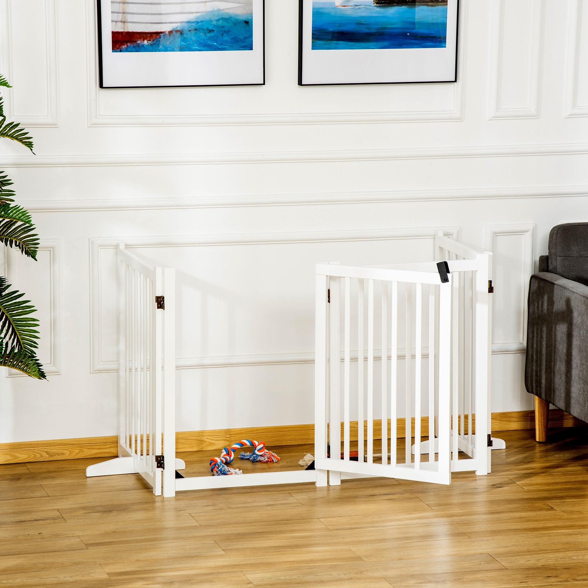 Barrera para Perros PawHut 237.5x36x80 cm Blanco 2/7