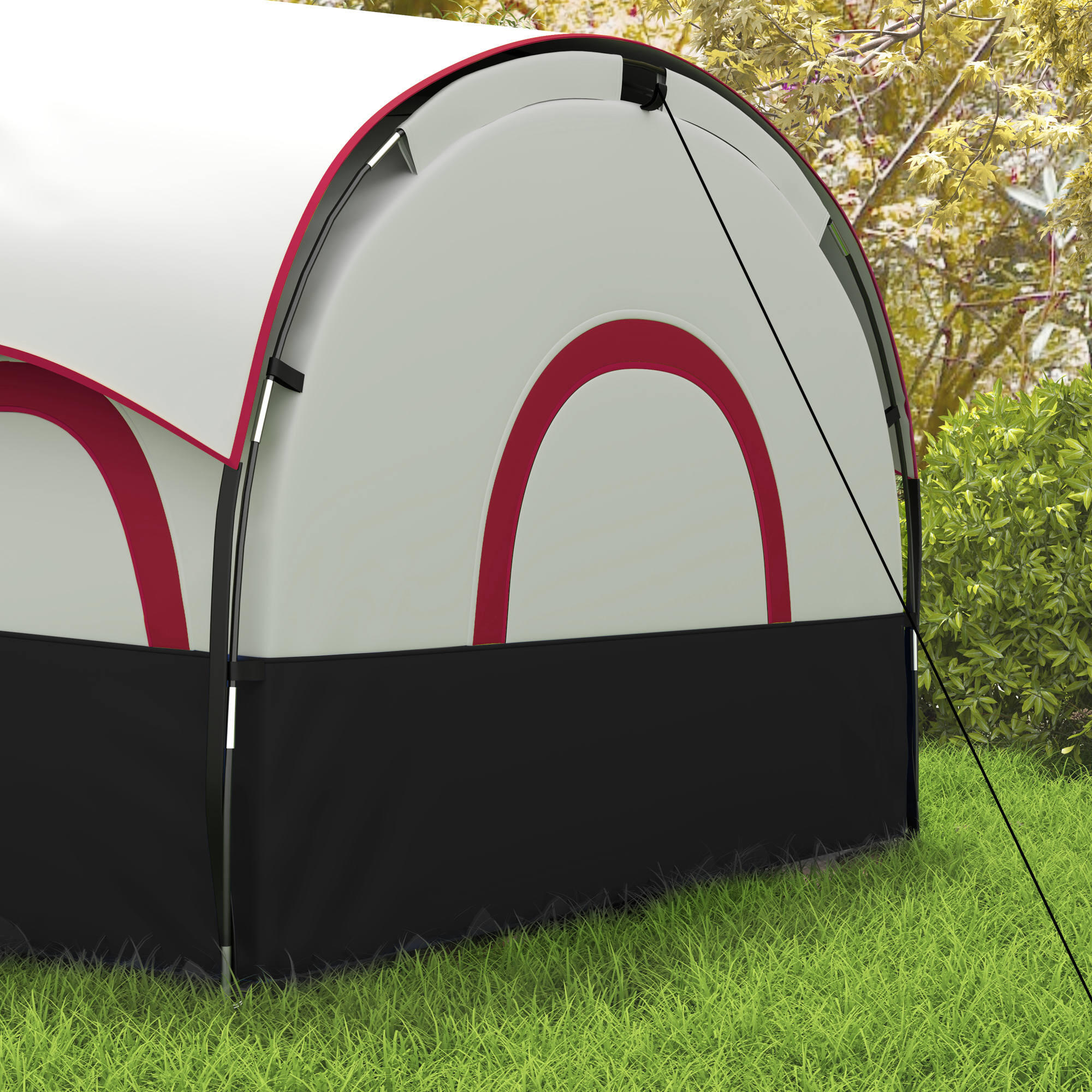 Tienda de Campaña Outsunny 435x251x195 cm Gris Oscuro y Blanco 4/7