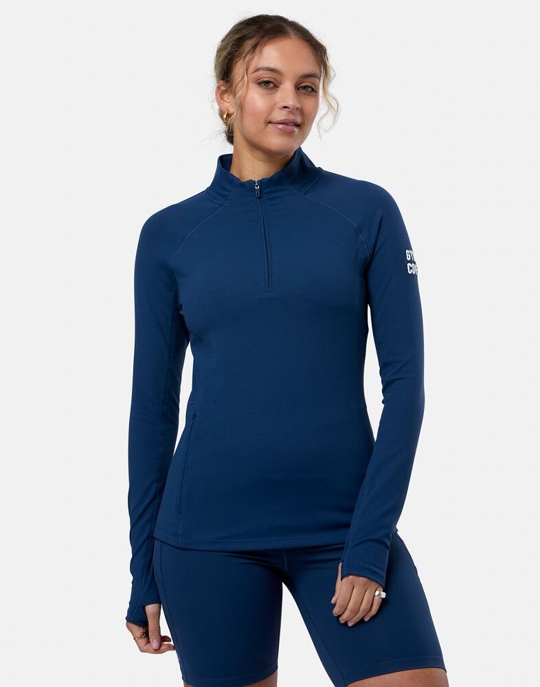 Gym + Coffee Relentless Women's 1/4 Zip Jacket - Petrol Blue 2/4