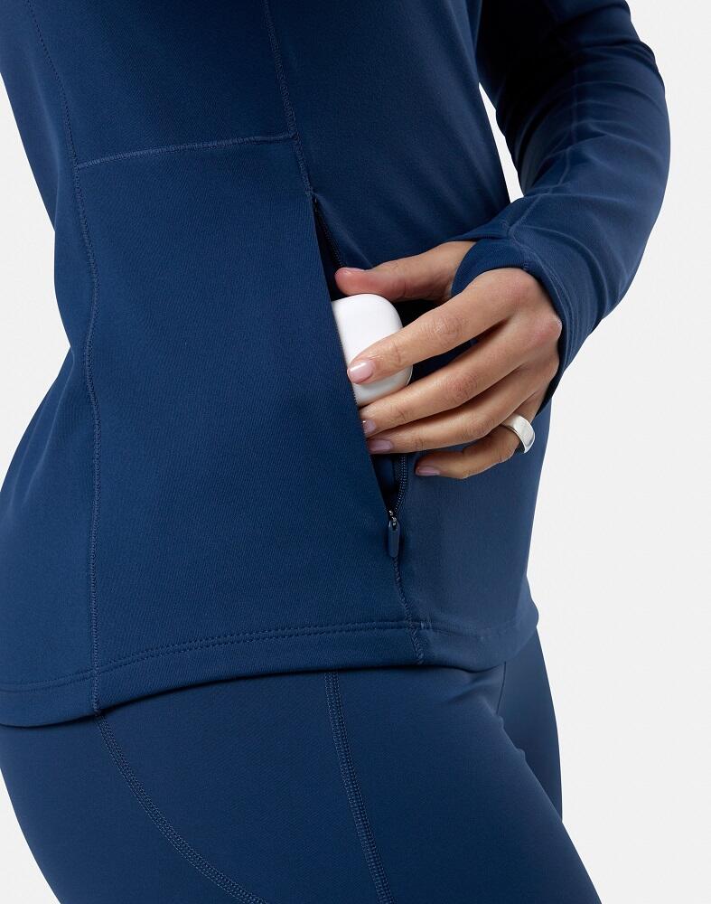 Gym + Coffee Relentless Women's 1/4 Zip Jacket - Petrol Blue 4/4