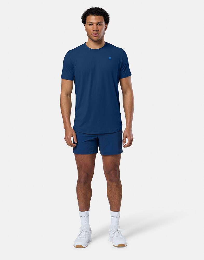 Gym + Coffee Men's Coffee Tee - Petrol Blue 3/4