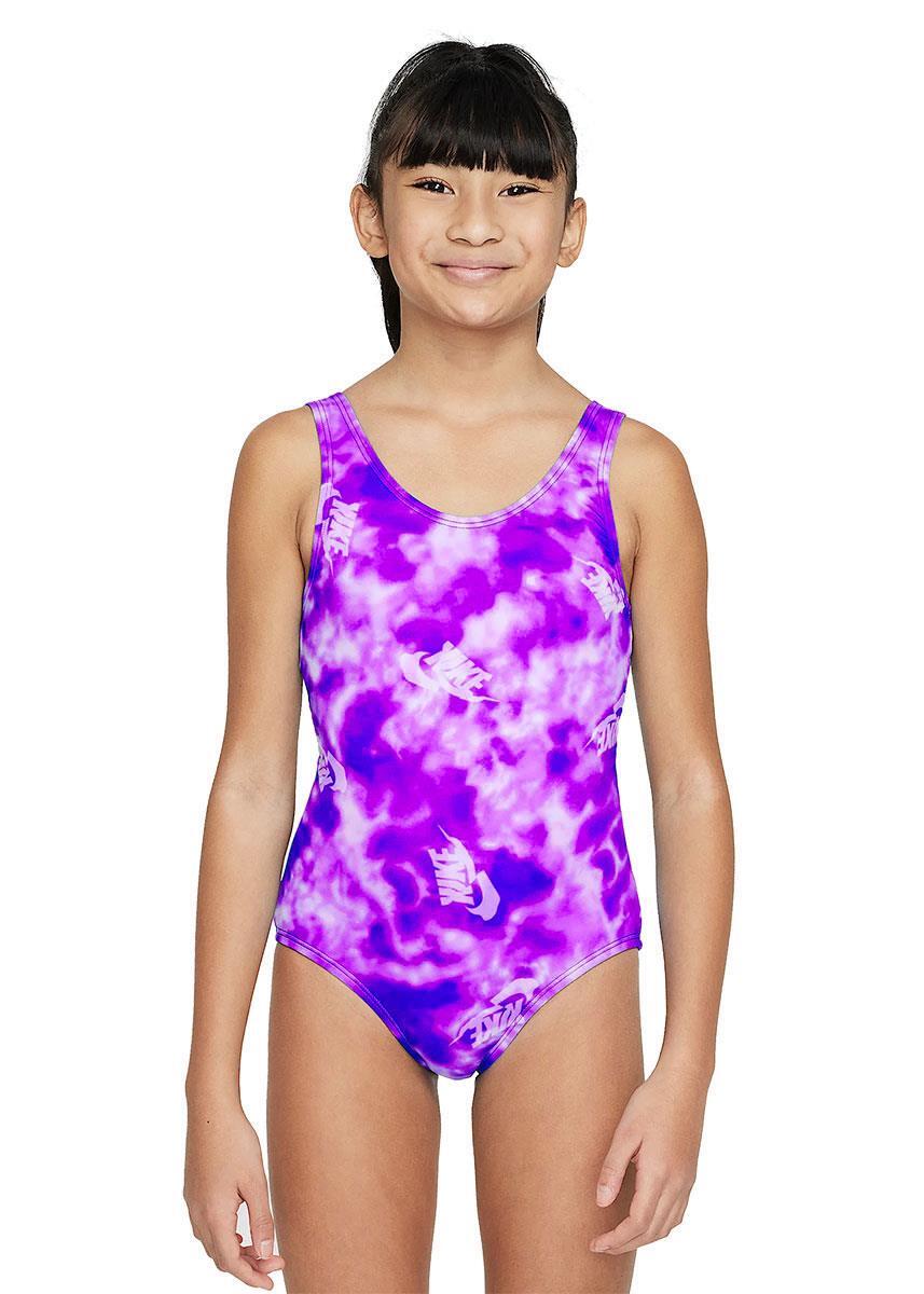Nike Girls U-Back One Piece Swimsuits - Vivid Purple 1/4