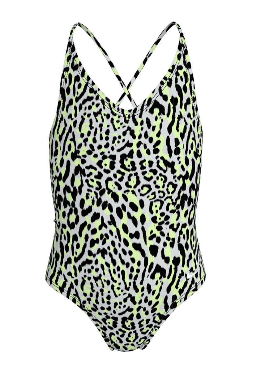 Nike Girls Wild Lace Up One Piece Swimsuits - Barely Volt 1/4