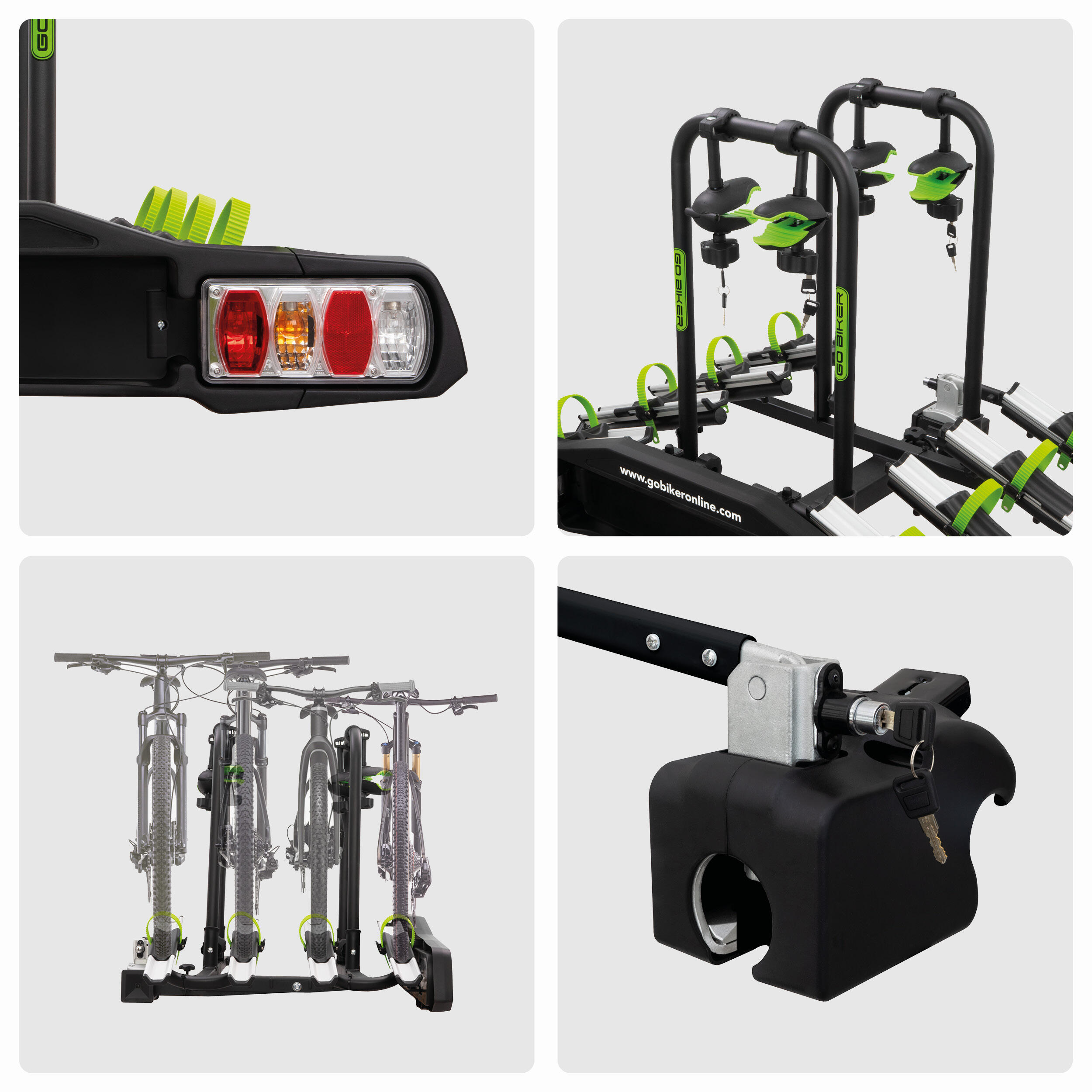 Porta-bicicletas GO BIKER ZENITH 4 - 4 bic. 15 kg/raia. 2/8