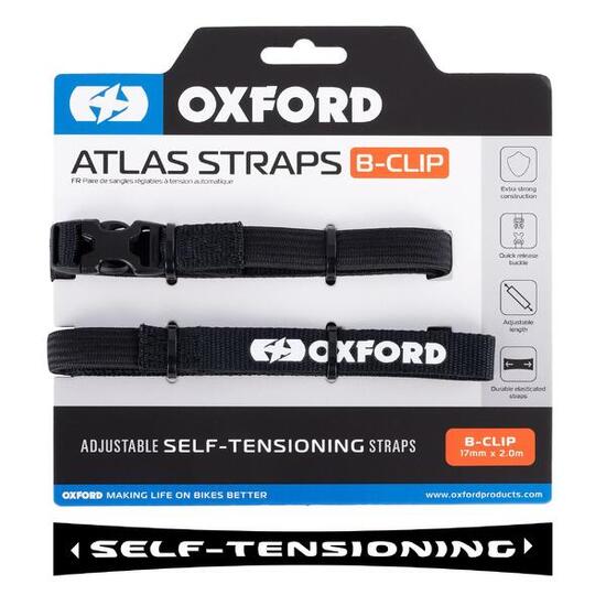 OXFORD Atlas B-Clip 17mm x 2,0m noir, lot de 2