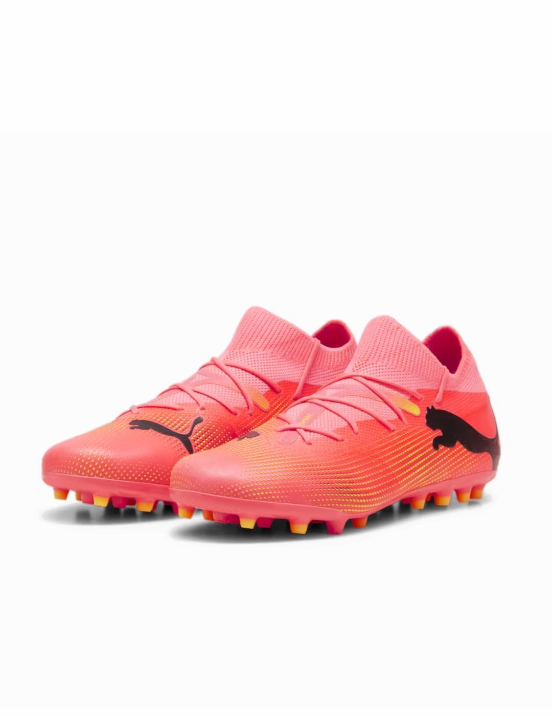 Sapatilhas de futebol com travas para homem Puma Future 7 Match MG Rosa 3/5