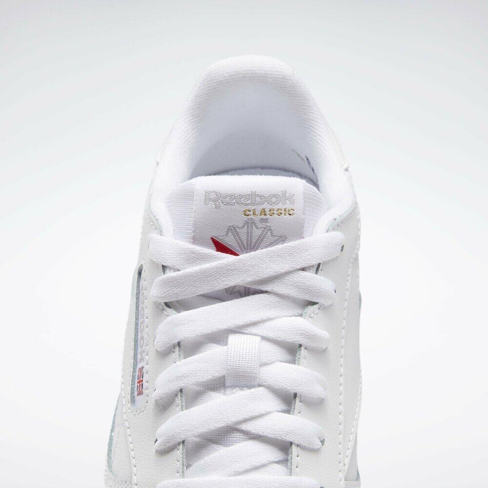 Chaussures pour enfant Reebok Classic en cuir blanc. 5/7