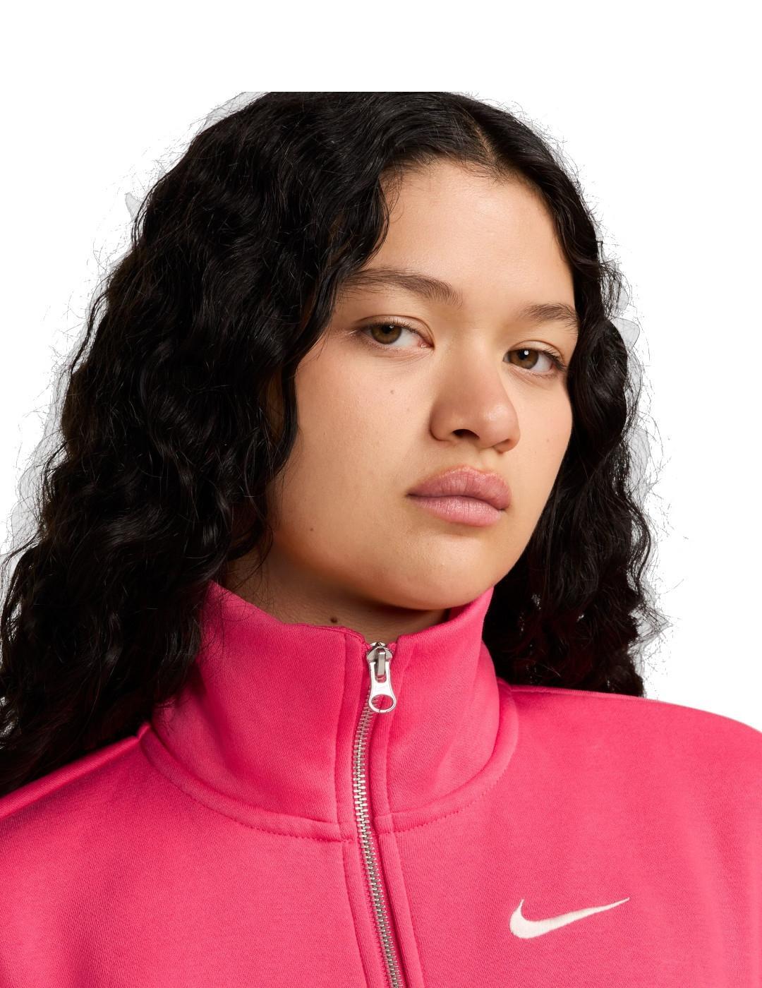 Felpe in pile per donne Nike Sportswear Phoenix Fucsia. 3/4