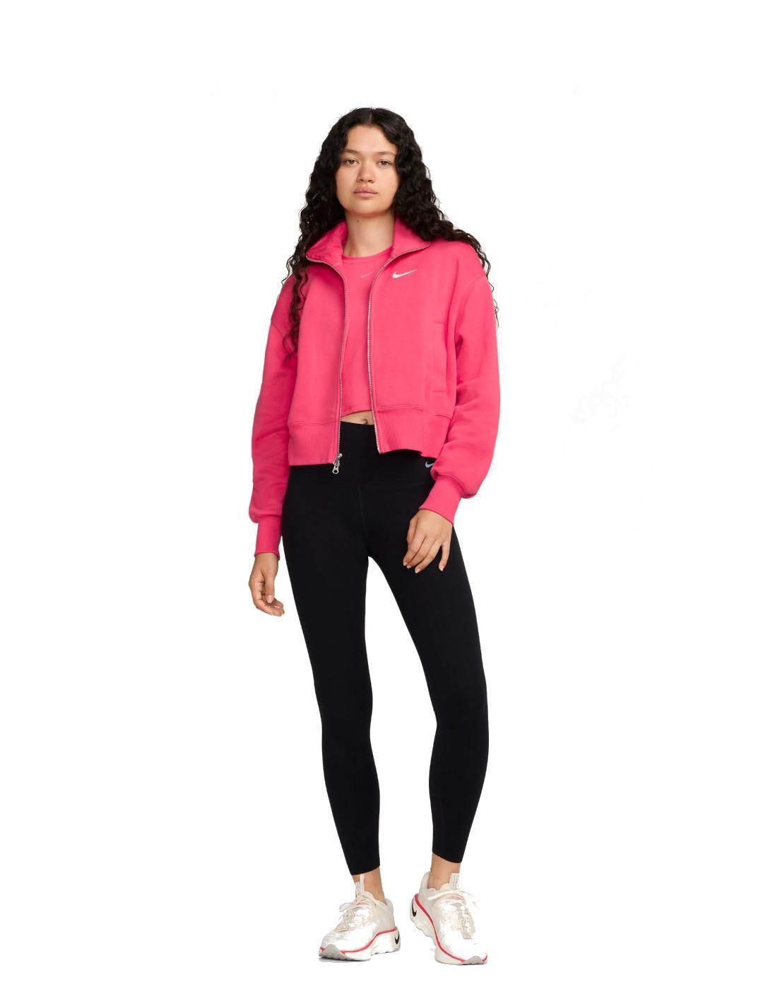 Felpe in pile per donne Nike Sportswear Phoenix Fucsia. 4/4