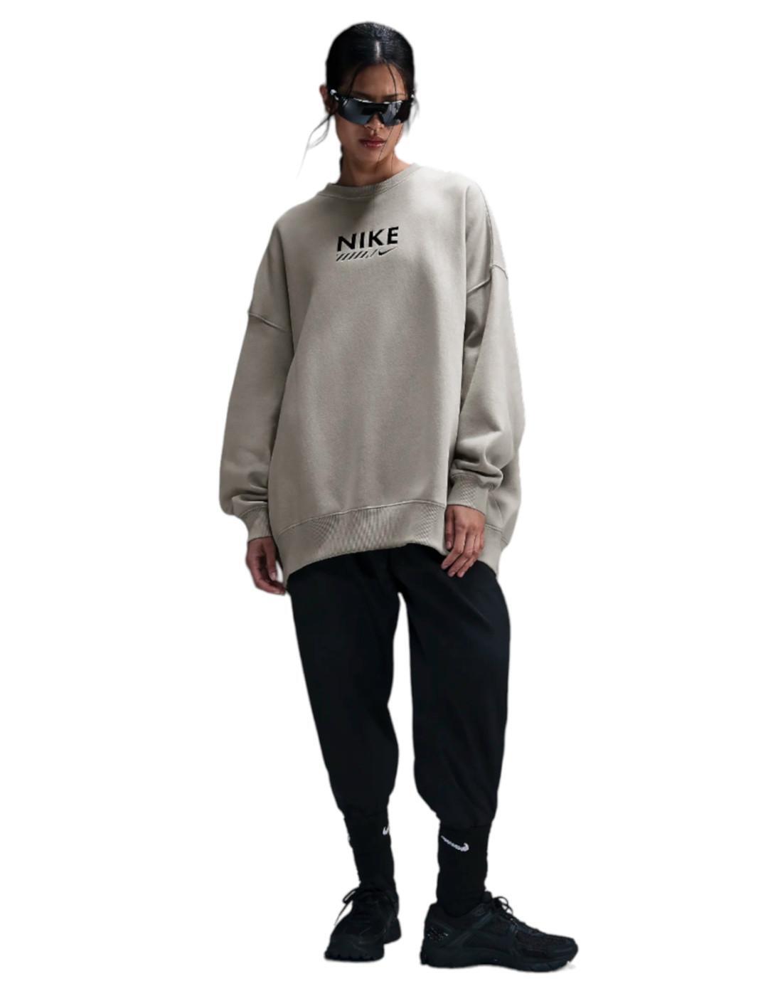 NIKE Moletom feminino Nike Sportswear Oversized Crew-Neck