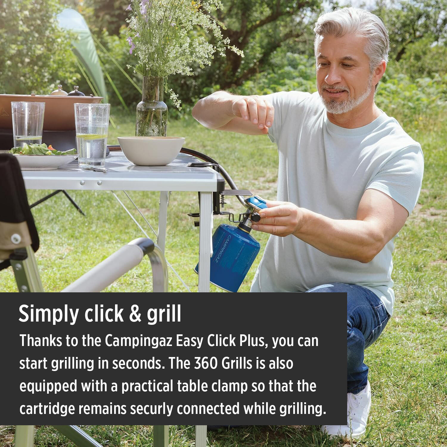 360 Grill CV Camping Stove and Grill With CV 470 cartridge Gas , All-in-One Portable Camping BBQ