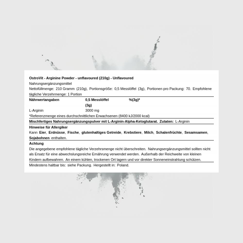 Arginina 100% Pura - 210g - Ostrovit - Natural 3/3