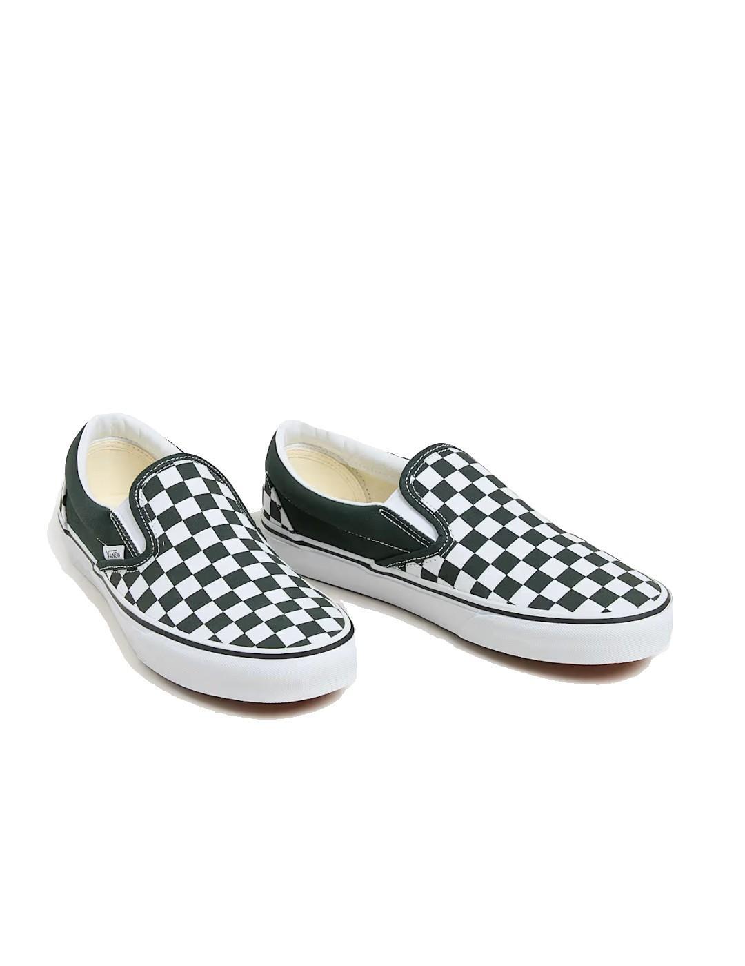 Chaussures pour hommes Vans Classic slip-on checkboard vert 2/5