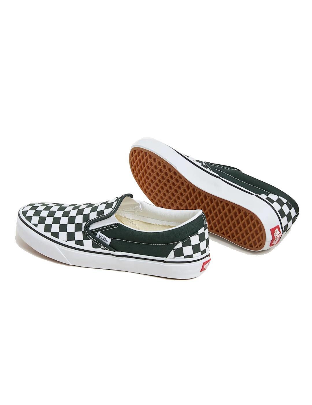 Chaussures pour hommes Vans Classic slip-on checkboard vert 3/5