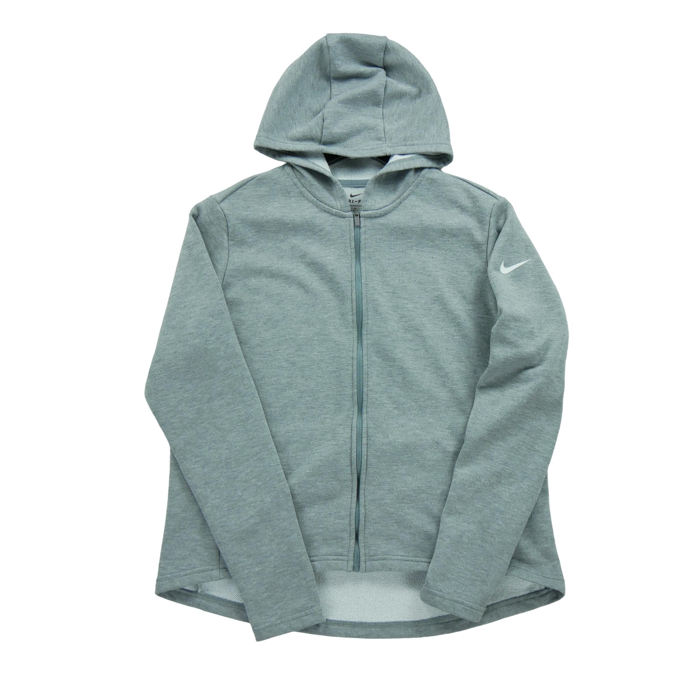 NIKE Segunda Vida - Moletom cinza com zíper completo para mulheres - Como novo