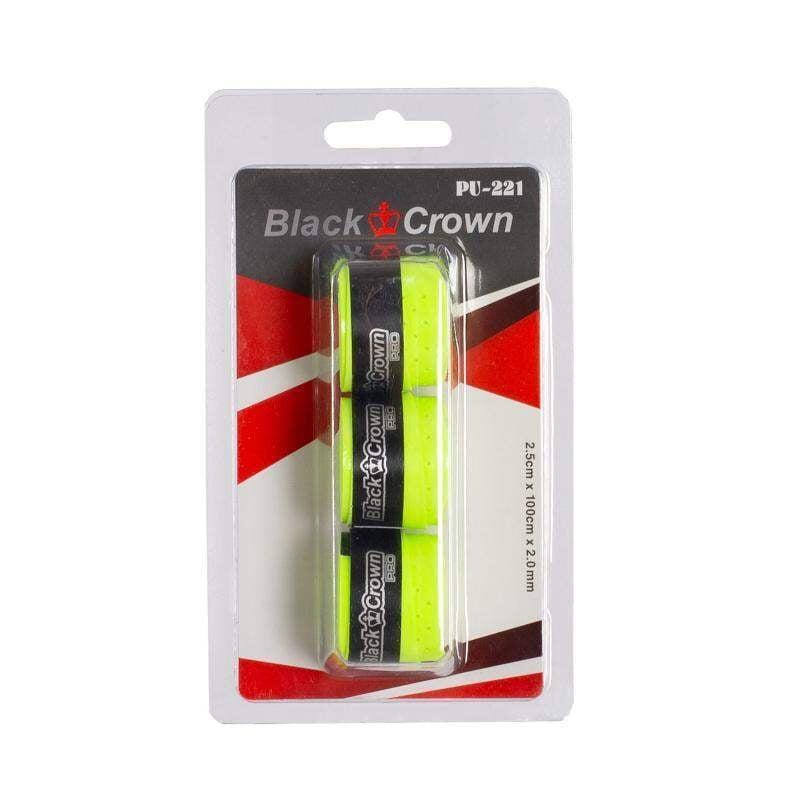 Blister 3 Perforated Black Crown Overgrips Amarillo Flúor ÚNICA 5/5