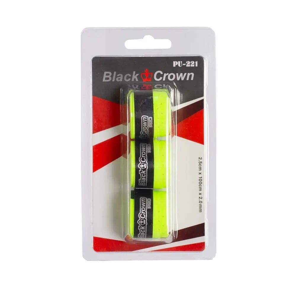 Blister 3 Perforated Black Crown Overgrips Amarillo Flúor ÚNICA