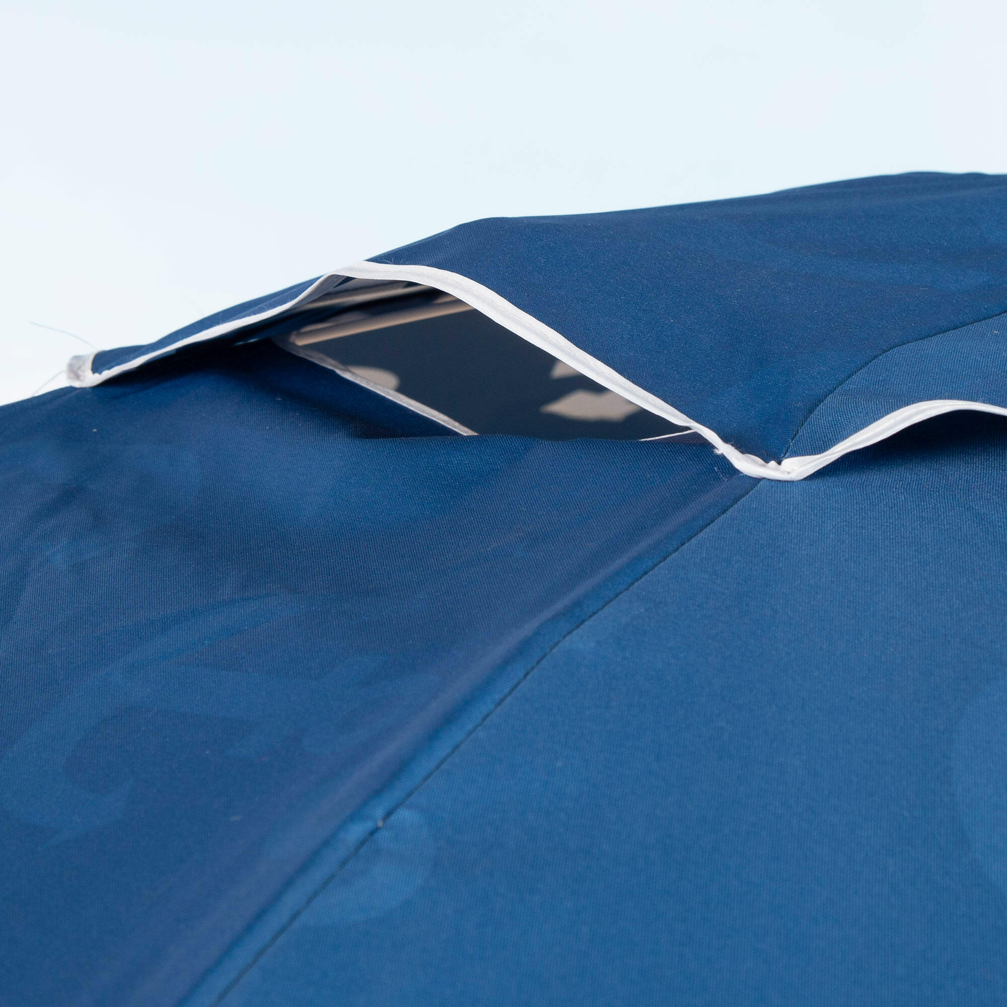 Aktive Parapluie de plage coupe-vent 8 tiges 220 cm bleu avec impression d'ancre 6/7