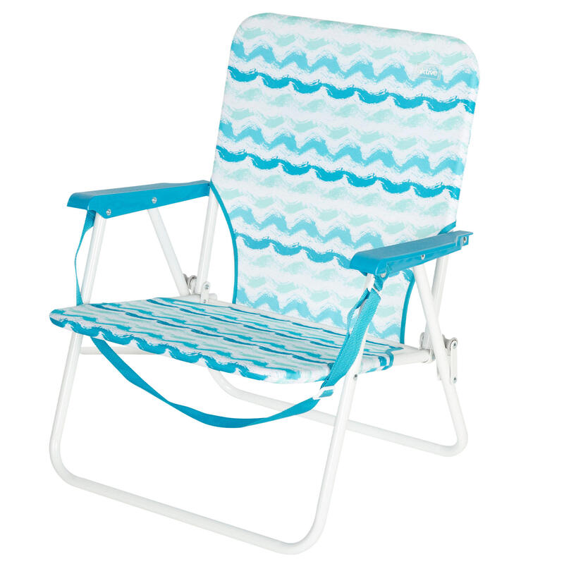 Aktive Silla de playa plegable con respaldo bajo y bolsillo trasero