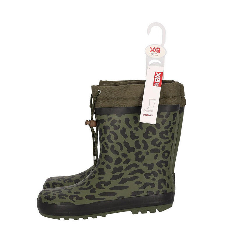 XQ | Bottes de pluie femme | Vert | Imprimé panthère | Taille 40 | Bottes de
